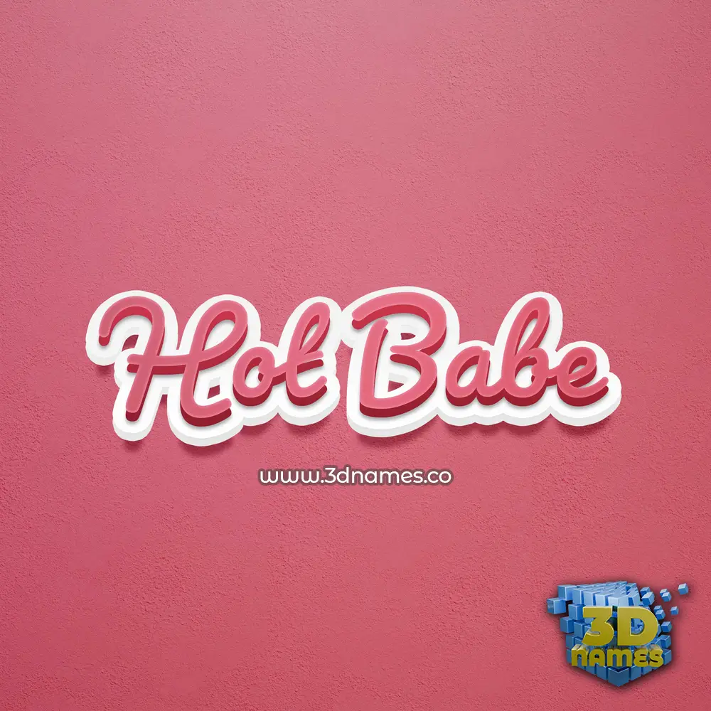 hot babe in Red Scribble style - 3D name wallpaper