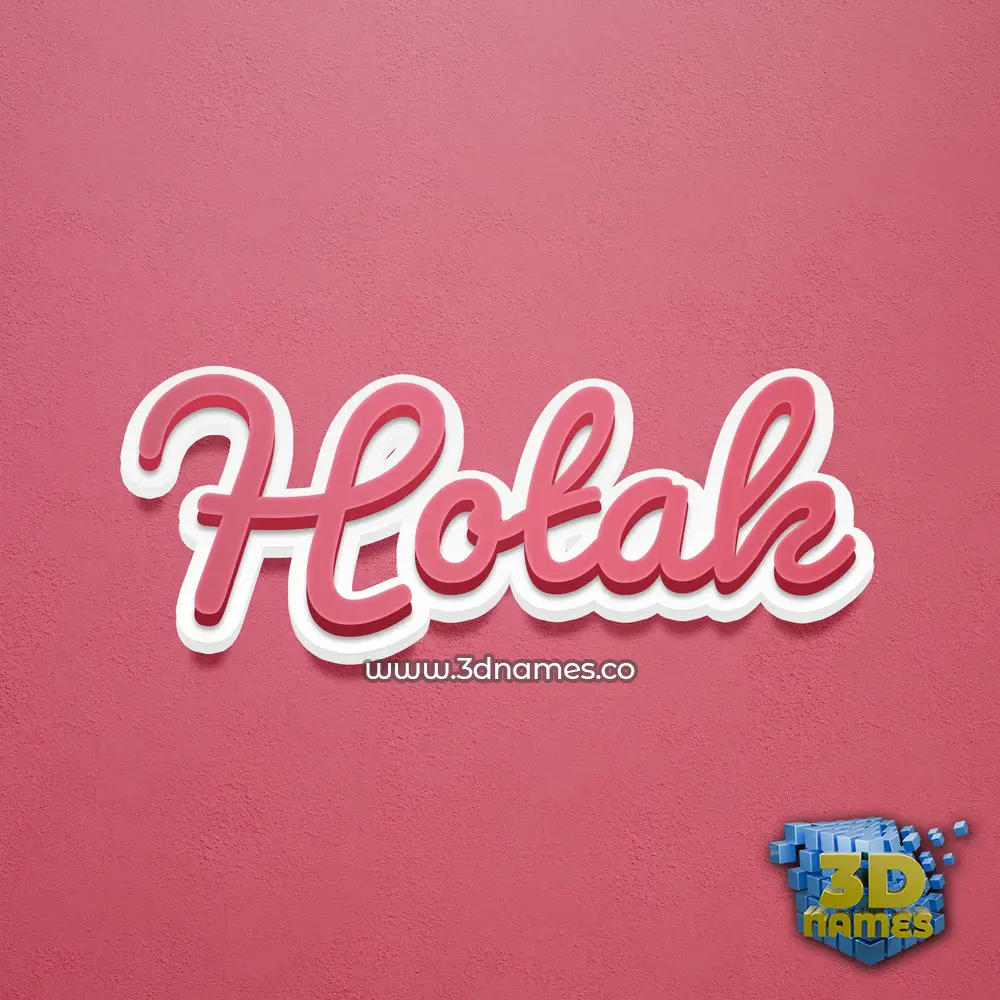 hotak in Red Scribble style - 3D name wallpaper