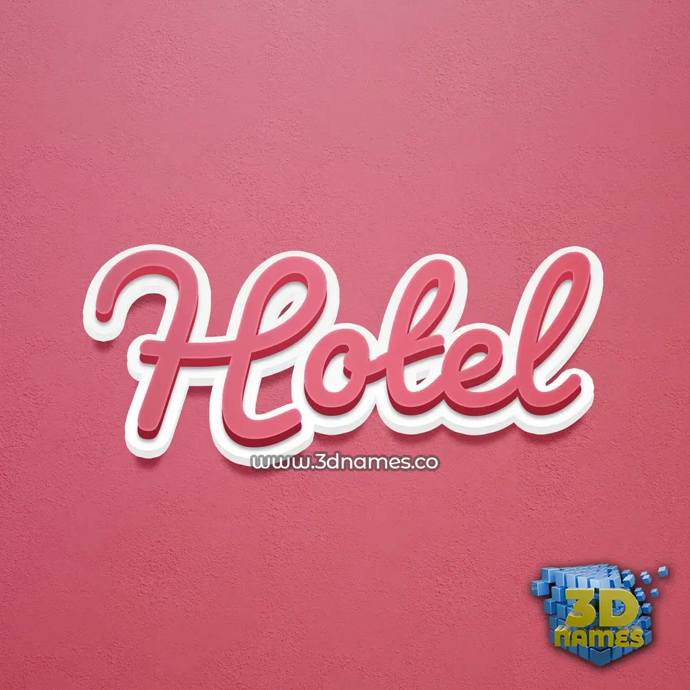 hotel in Red Scribble style - 3D name wallpaper
