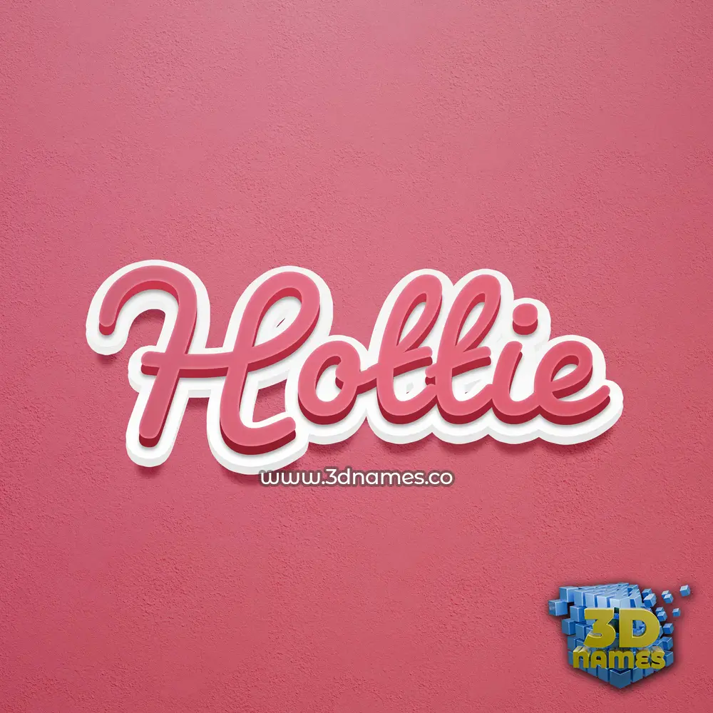 hottie in Red Scribble style - 3D name wallpaper
