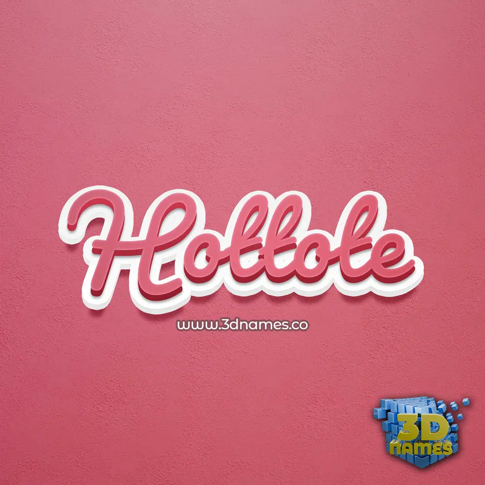 hottote in Red Scribble style - 3D name wallpaper