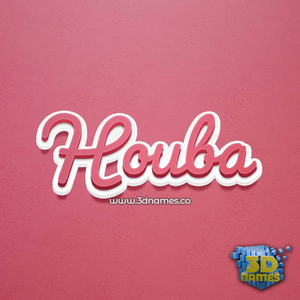 houba in Red Scribble style - 3D name wallpaper