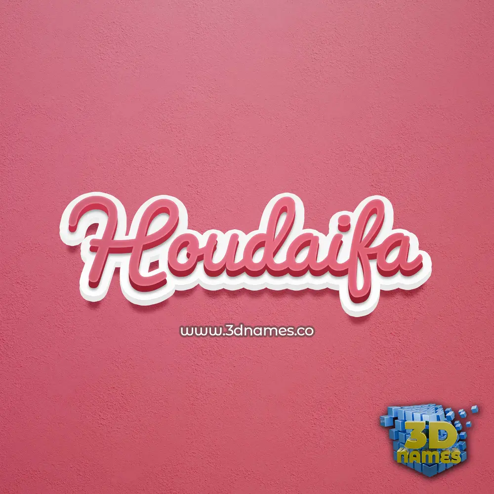 houdaifa in Red Scribble style - 3D name wallpaper