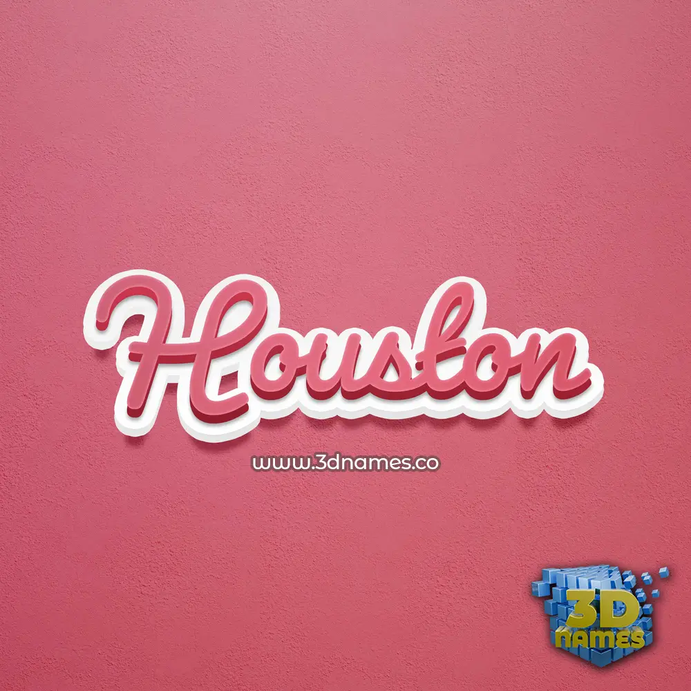 houston in Red Scribble style - 3D name wallpaper
