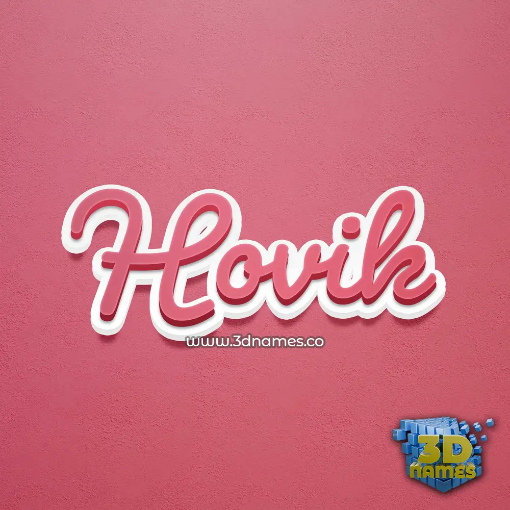 hovik in Red Scribble style - 3D name wallpaper
