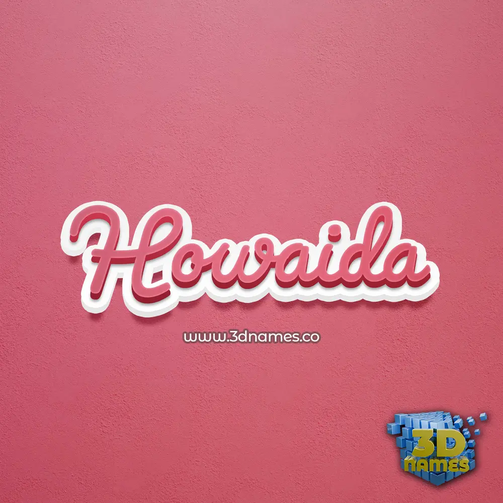 howaida in Red Scribble style - 3D name wallpaper