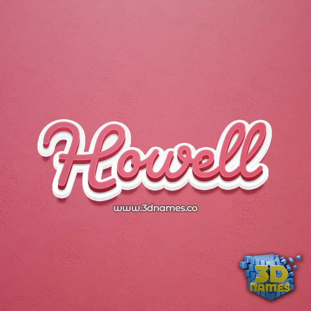 howell in Red Scribble style - 3D name wallpaper
