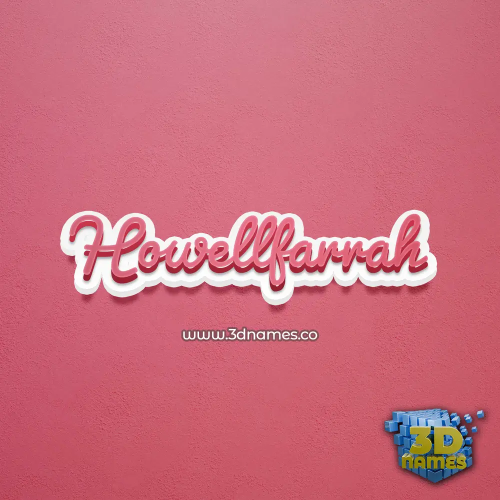 howellfarrah in Red Scribble style - 3D name wallpaper