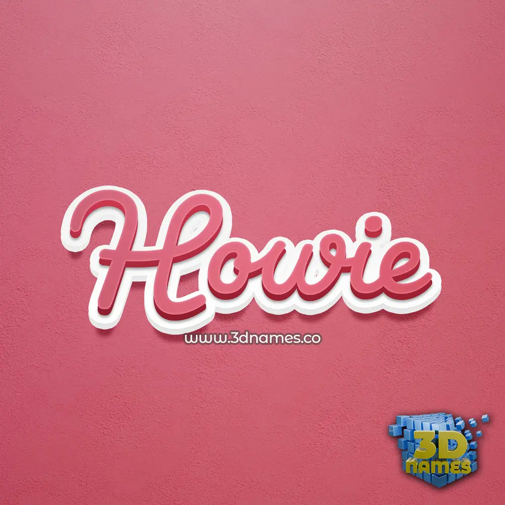 howie in Red Scribble style - 3D name wallpaper