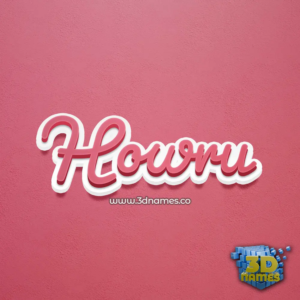 howru in Red Scribble style - 3D name wallpaper