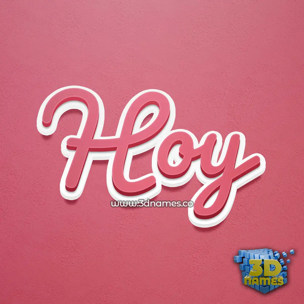 hoy in Red Scribble style - 3D name wallpaper