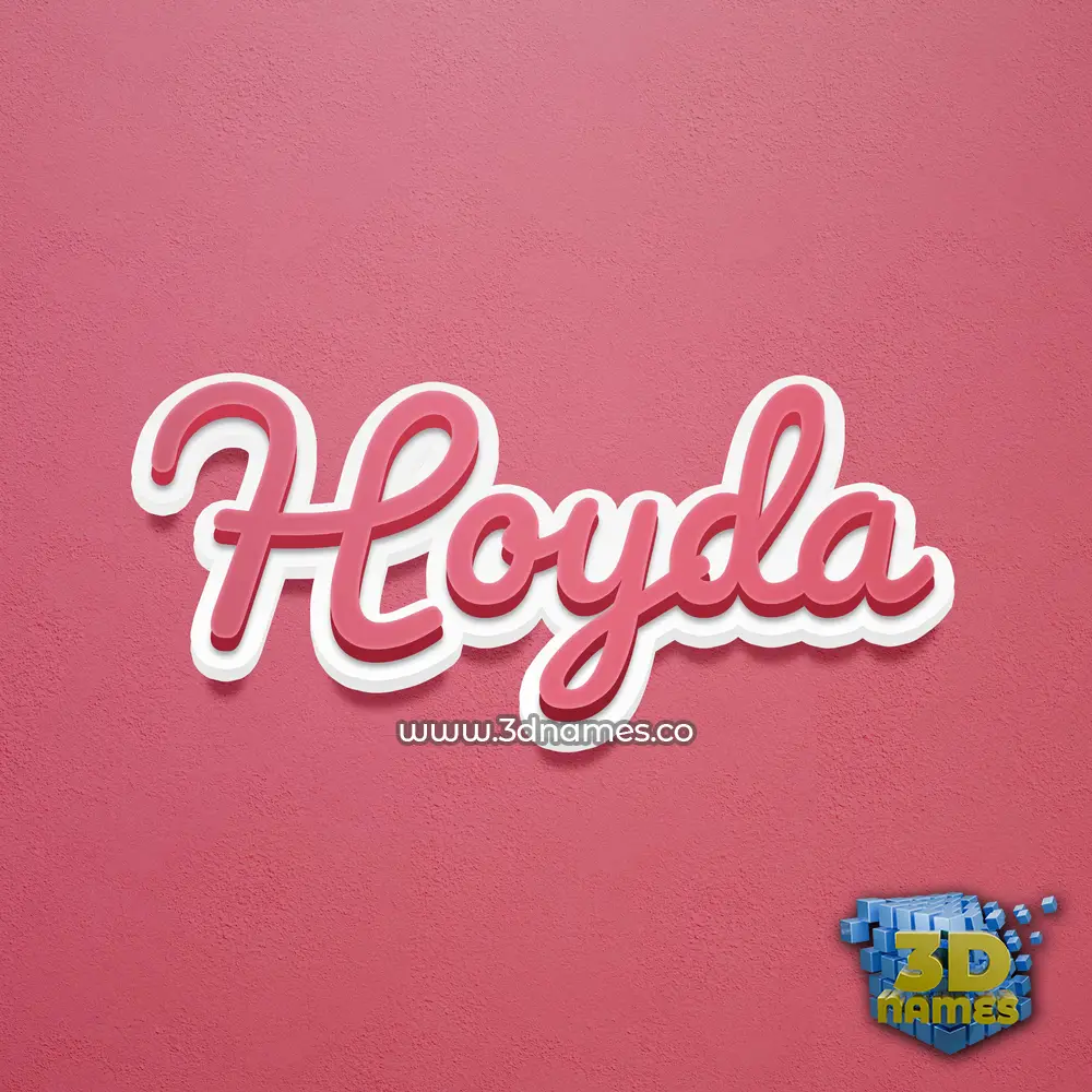 hoyda in Red Scribble style - 3D name wallpaper