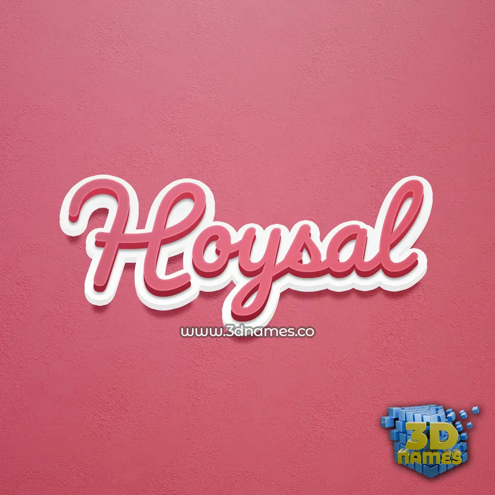hoysal in Red Scribble style - 3D name wallpaper
