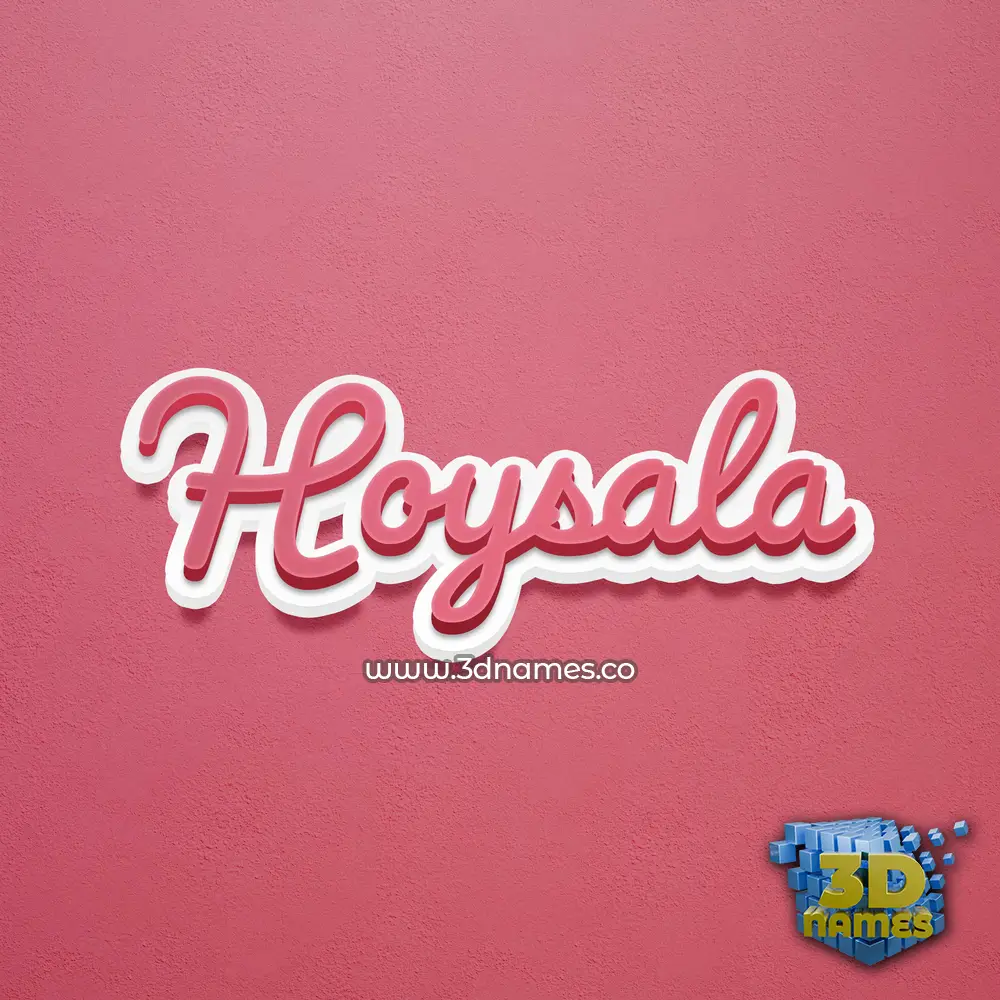 hoysala in Red Scribble style - 3D name wallpaper