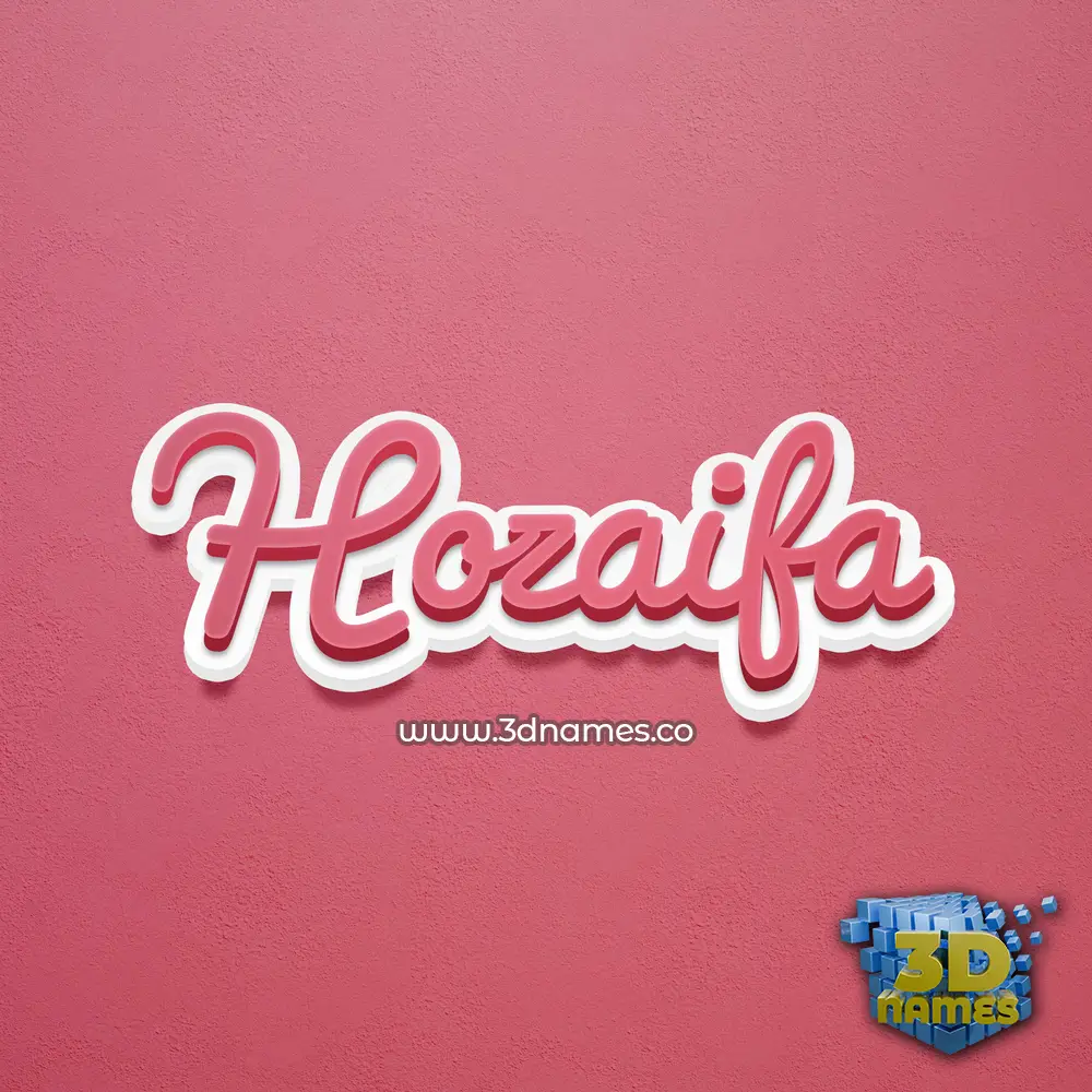 hozaifa in Red Scribble style - 3D name wallpaper