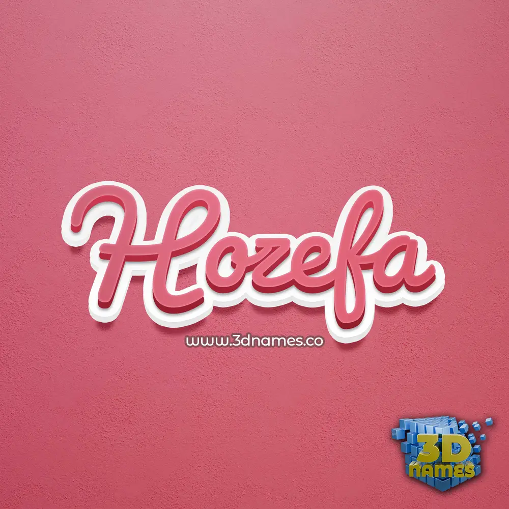 hozefa in Red Scribble style - 3D name wallpaper
