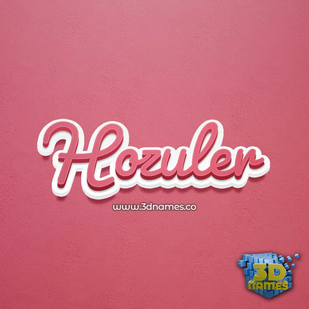 hozuler in Red Scribble style - 3D name wallpaper