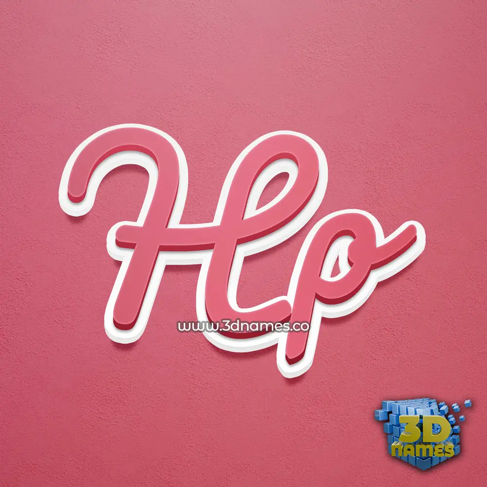 hp in Red Scribble style - 3D name wallpaper