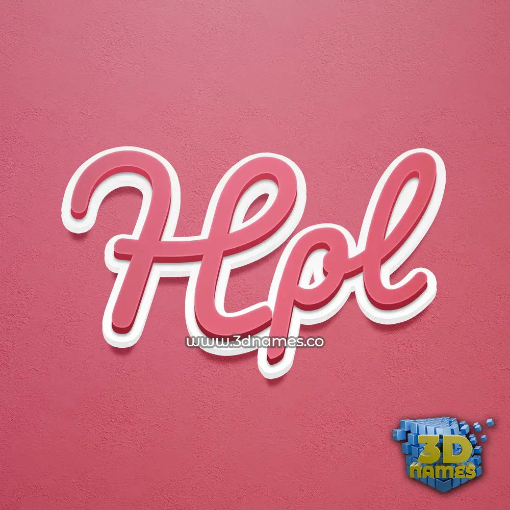 hpl in Red Scribble style - 3D name wallpaper