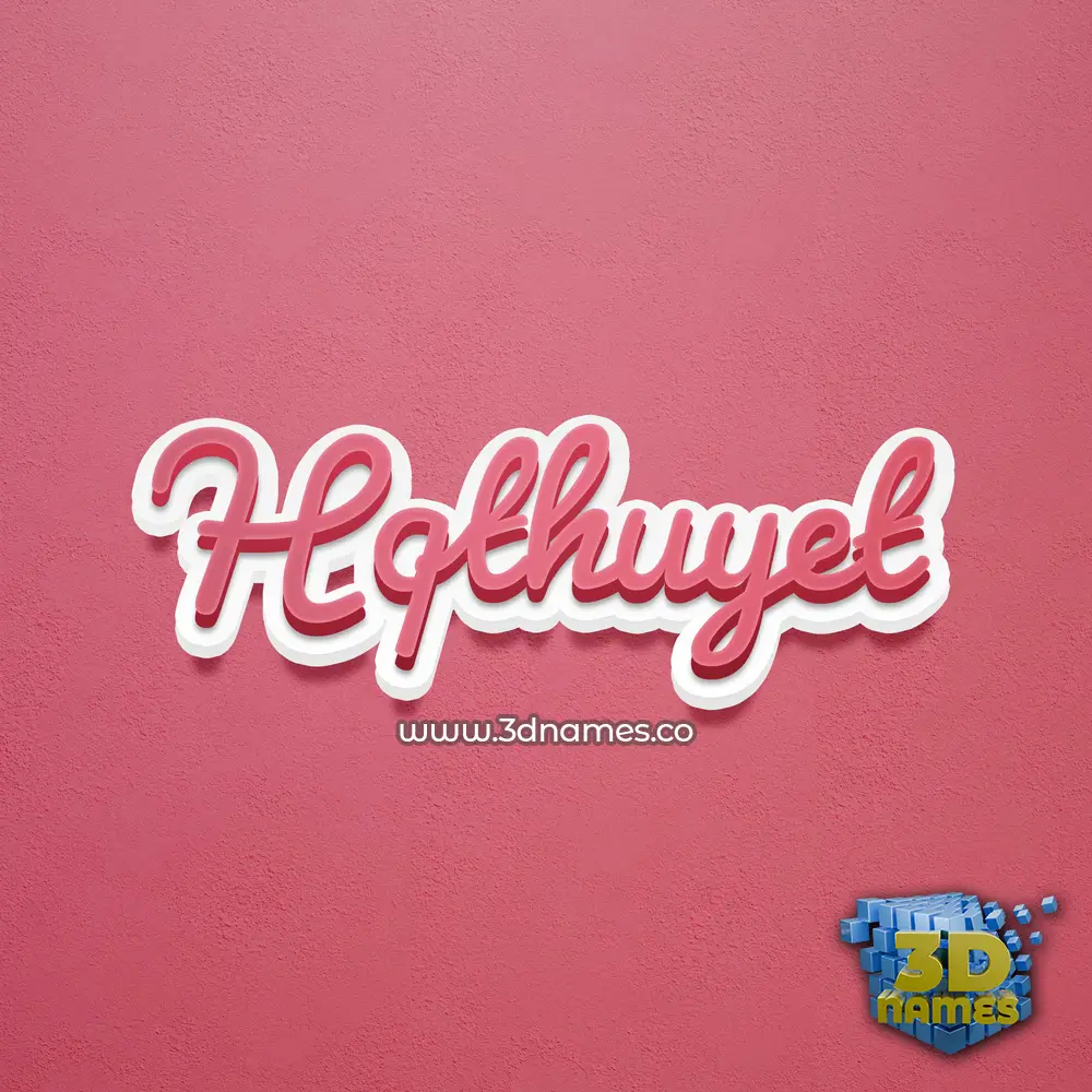 hqthuyet in Red Scribble style - 3D name wallpaper