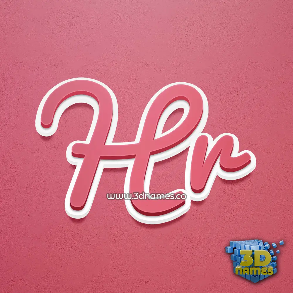 hr in Red Scribble style - 3D name wallpaper