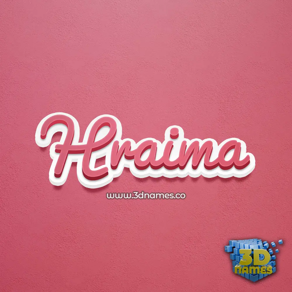 hraima in Red Scribble style - 3D name wallpaper
