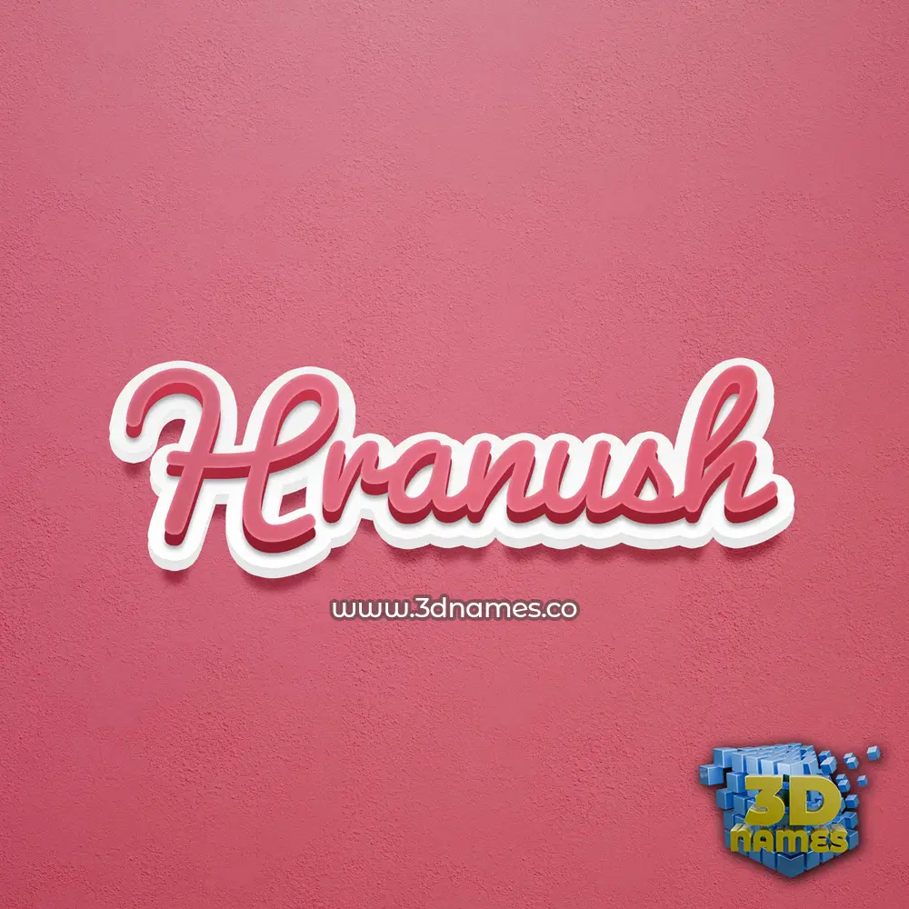 hranush in Red Scribble style - 3D name wallpaper