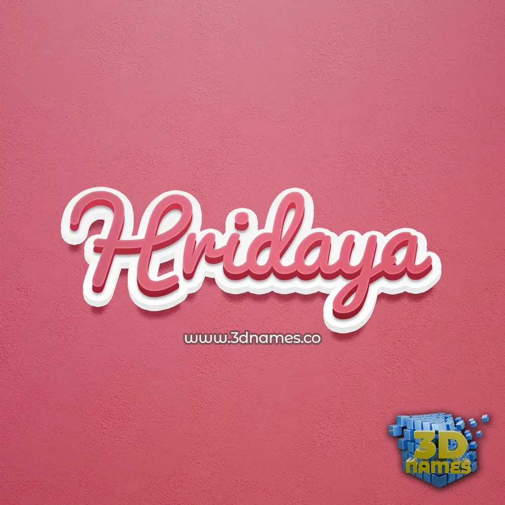 hridaya in Red Scribble style - 3D name wallpaper