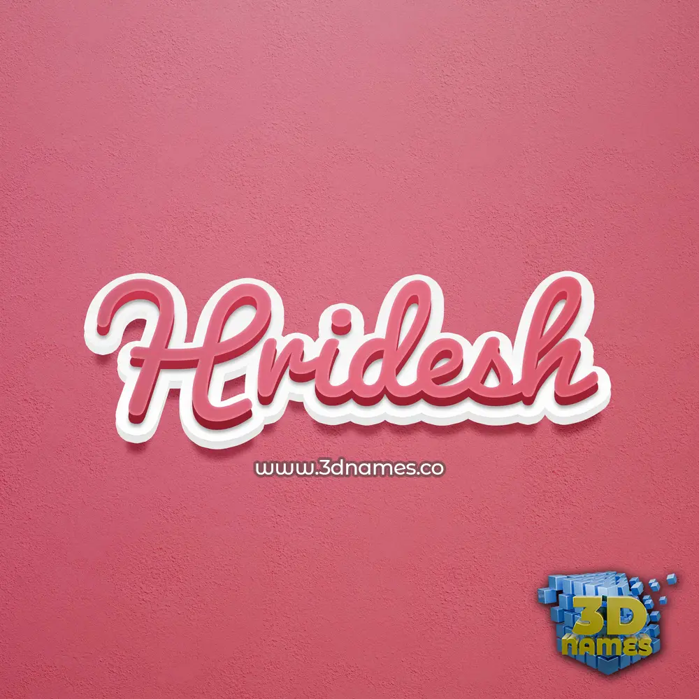 hridesh in Red Scribble style - 3D name wallpaper