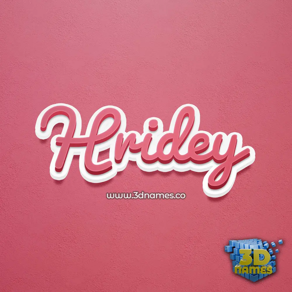 hridey in Red Scribble style - 3D name wallpaper