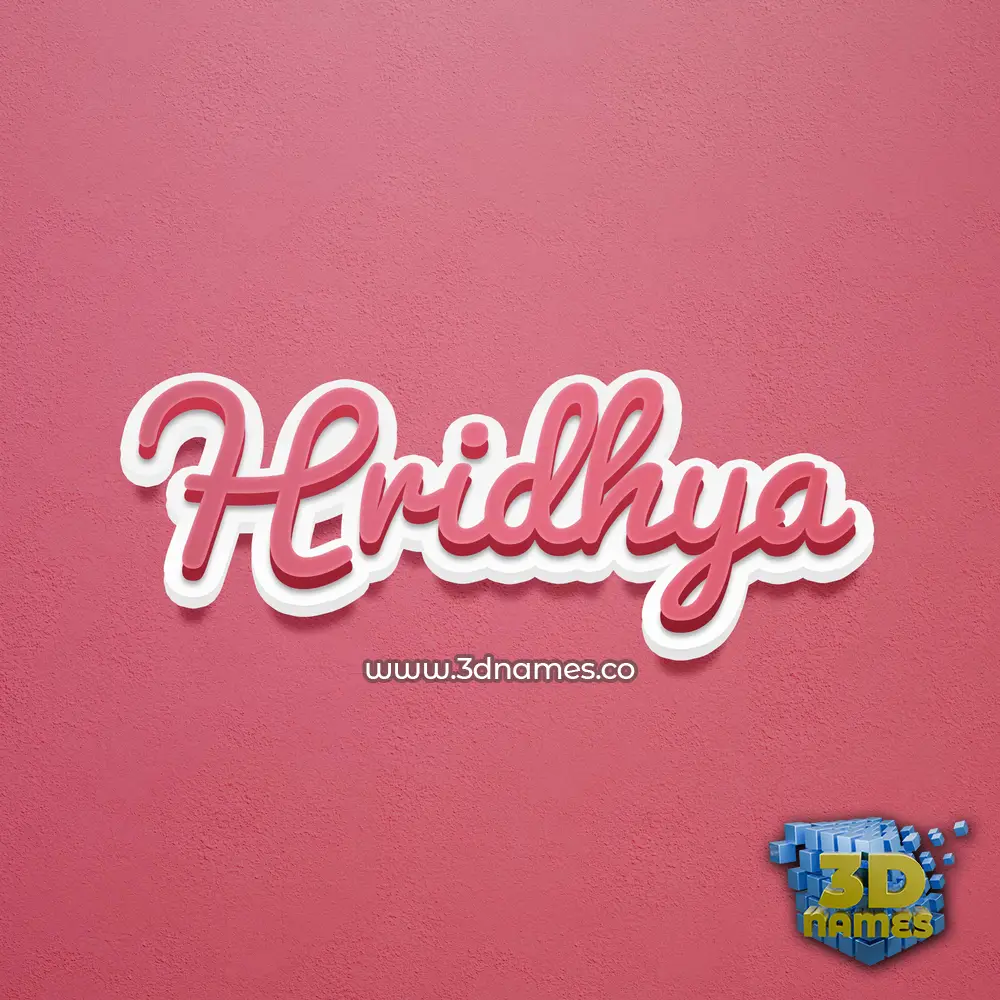 hridhya in Red Scribble style - 3D name wallpaper