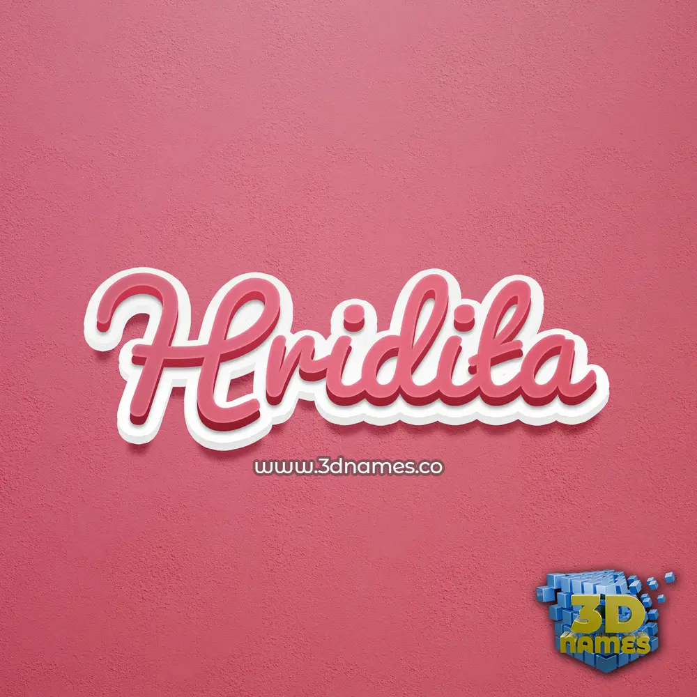 hridita in Red Scribble style - 3D name wallpaper