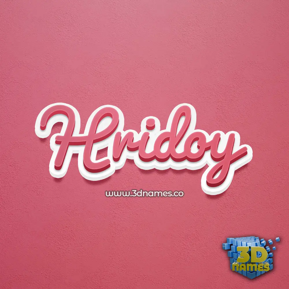 hridoy in Red Scribble style - 3D name wallpaper