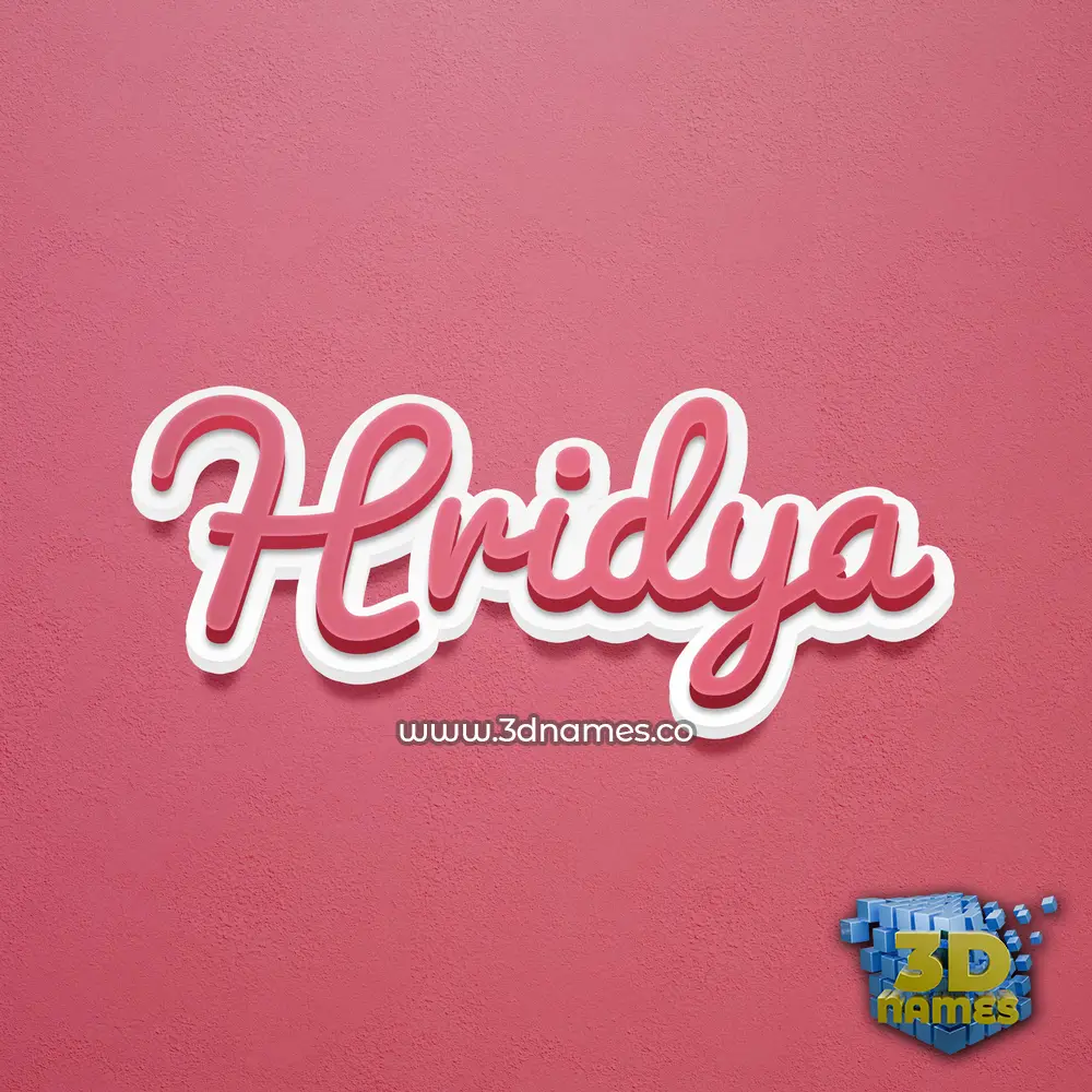 hridya in Red Scribble style - 3D name wallpaper