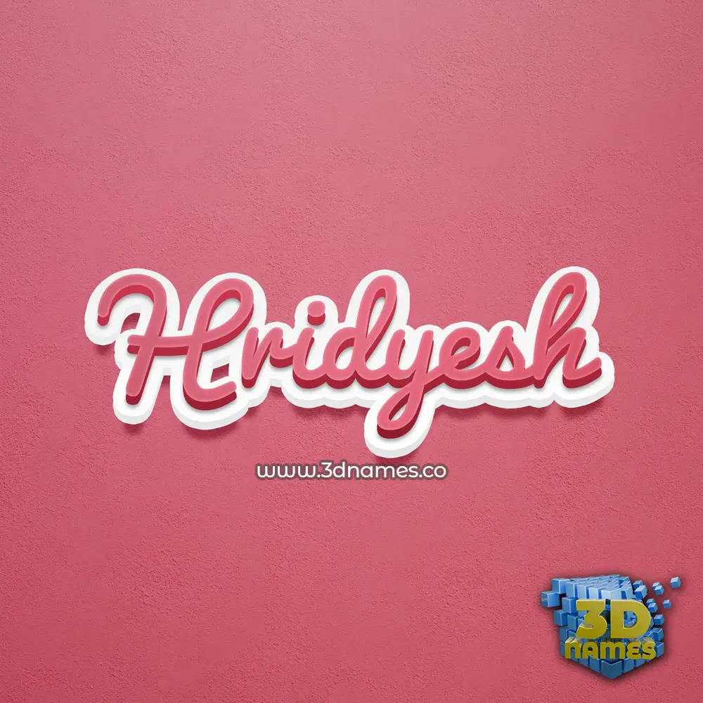 hridyesh in Red Scribble style - 3D name wallpaper
