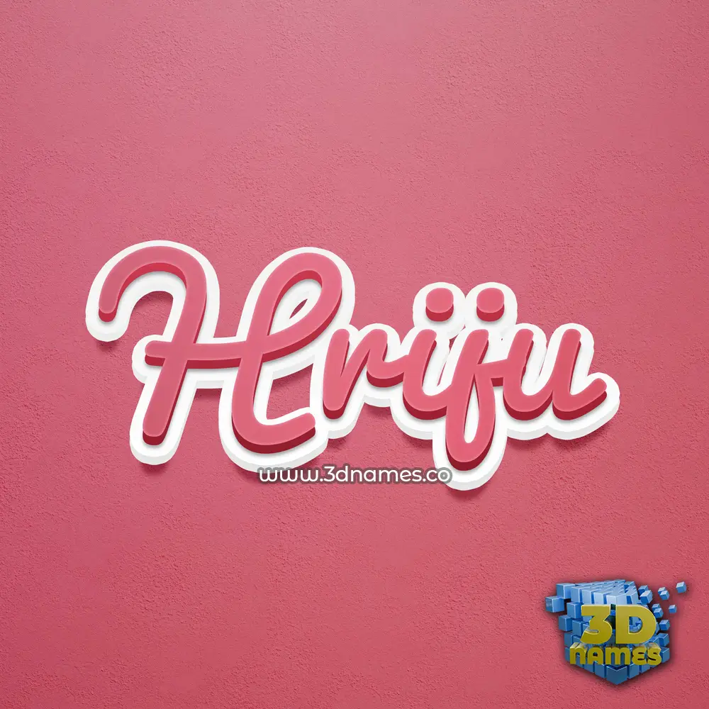 hriju in Red Scribble style - 3D name wallpaper