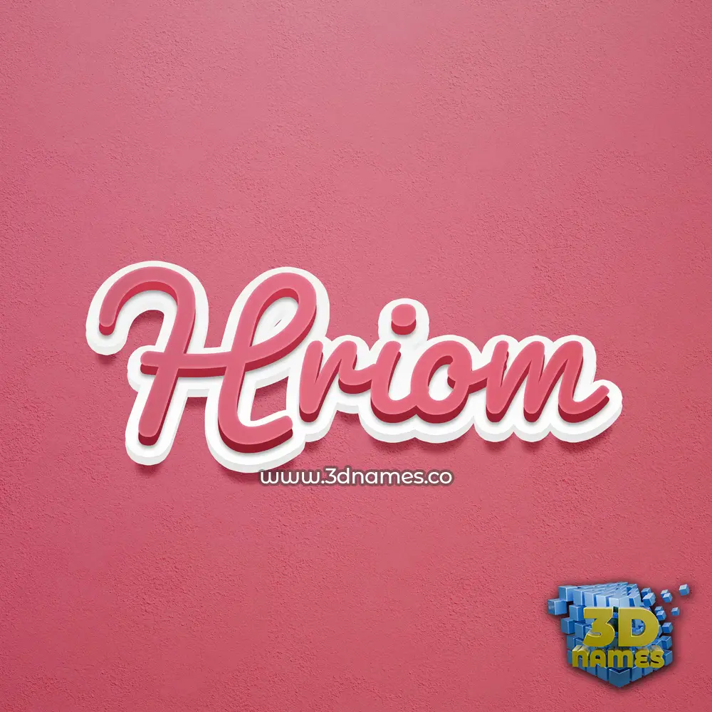 hriom in Red Scribble style - 3D name wallpaper