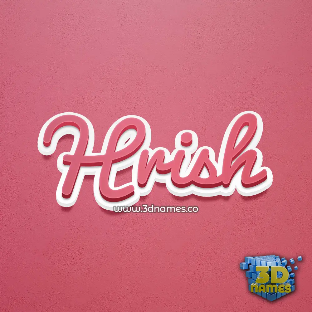 hrish in Red Scribble style - 3D name wallpaper
