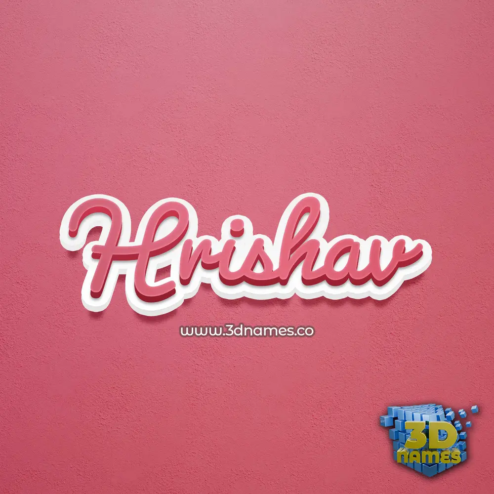 hrishav in Red Scribble style - 3D name wallpaper