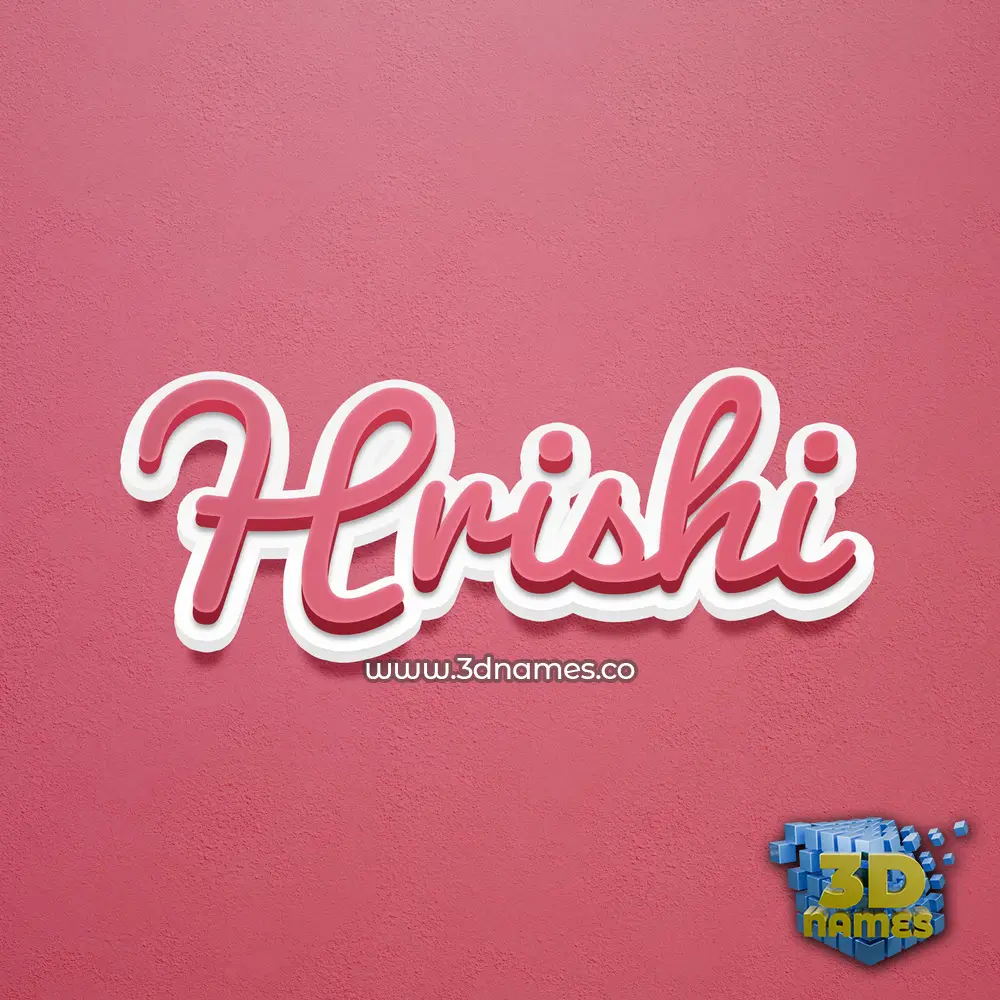 hrishi in Red Scribble style - 3D name wallpaper