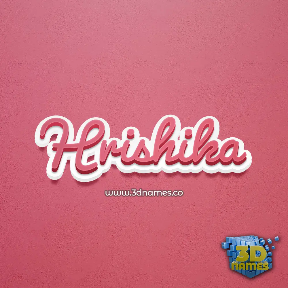 hrishika in Red Scribble style - 3D name wallpaper