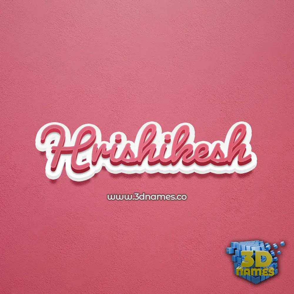 hrishikesh in Red Scribble style - 3D name wallpaper