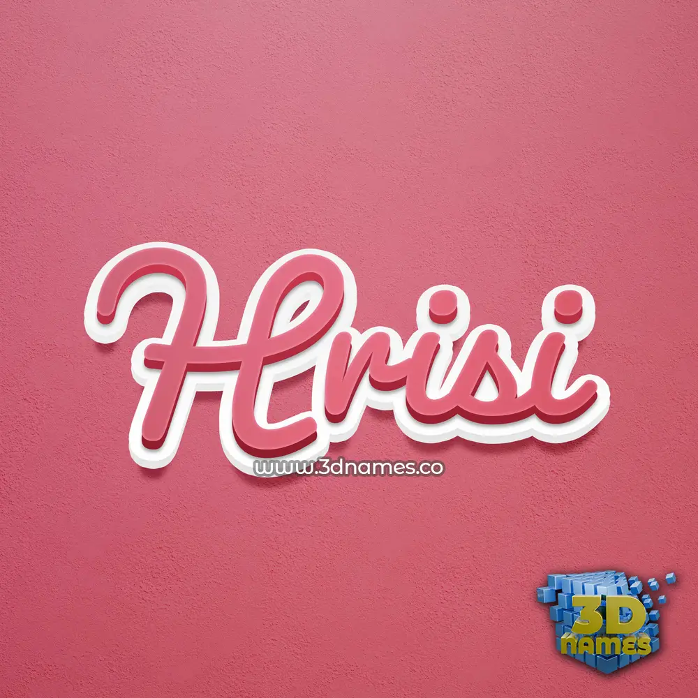 hrisi in Red Scribble style - 3D name wallpaper