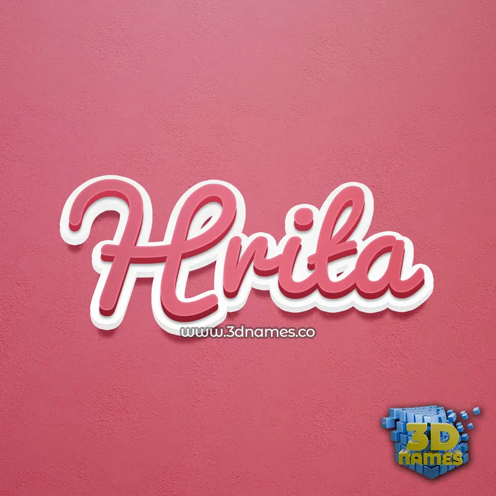 hrita in Red Scribble style - 3D name wallpaper