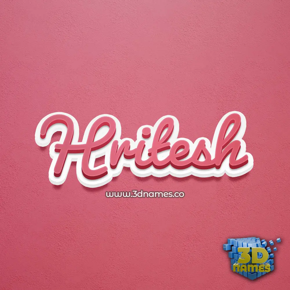 hritesh in Red Scribble style - 3D name wallpaper