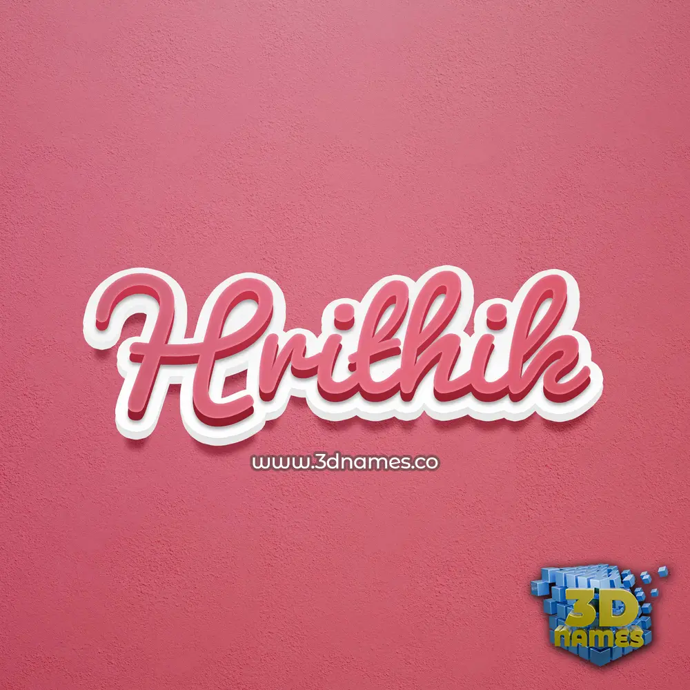 hrithik in Red Scribble style - 3D name wallpaper
