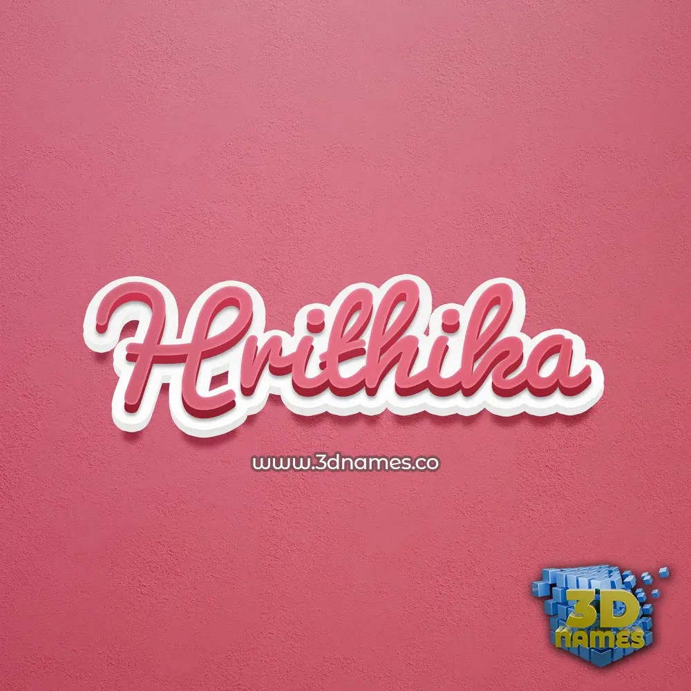 hrithika in Red Scribble style - 3D name wallpaper