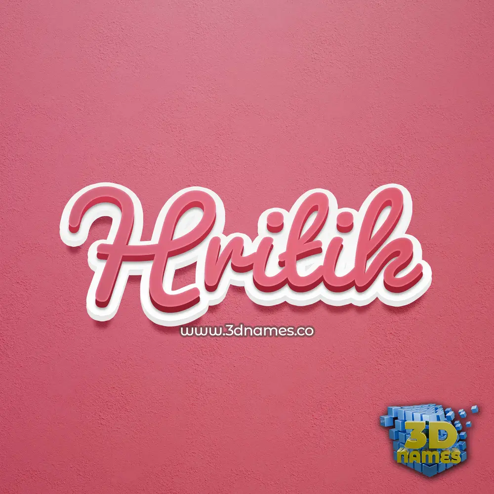 hritik in Red Scribble style - 3D name wallpaper
