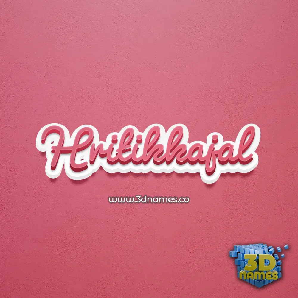 hritikkajal in Red Scribble style - 3D name wallpaper
