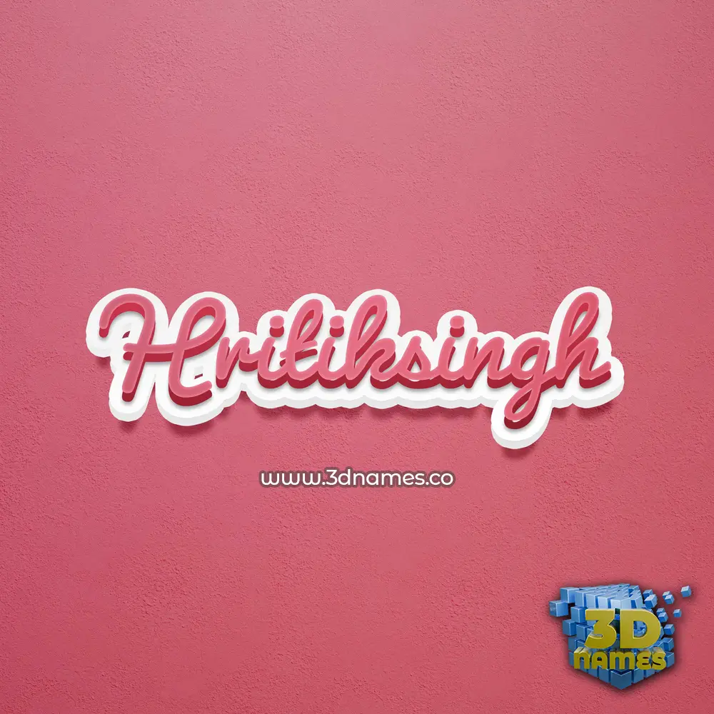 hritiksingh in Red Scribble style - 3D name wallpaper